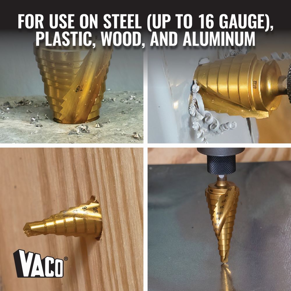 Klein Tools Step Bit Spiral Double Fluted VACO Kit - 3 Piece from GME Supply