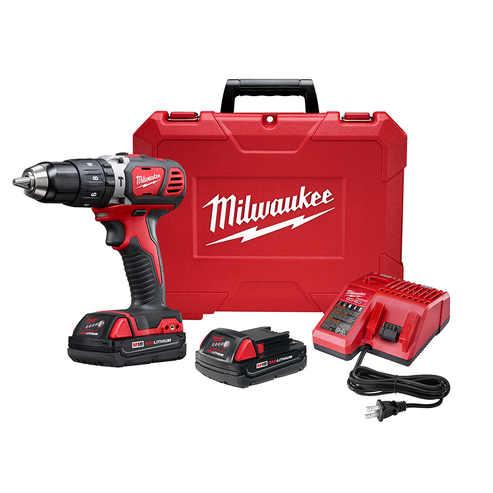 Milwaukee M18 Compact 1/2 Inch Hammer Drill/Driver Compact Battery Kit from GME Supply