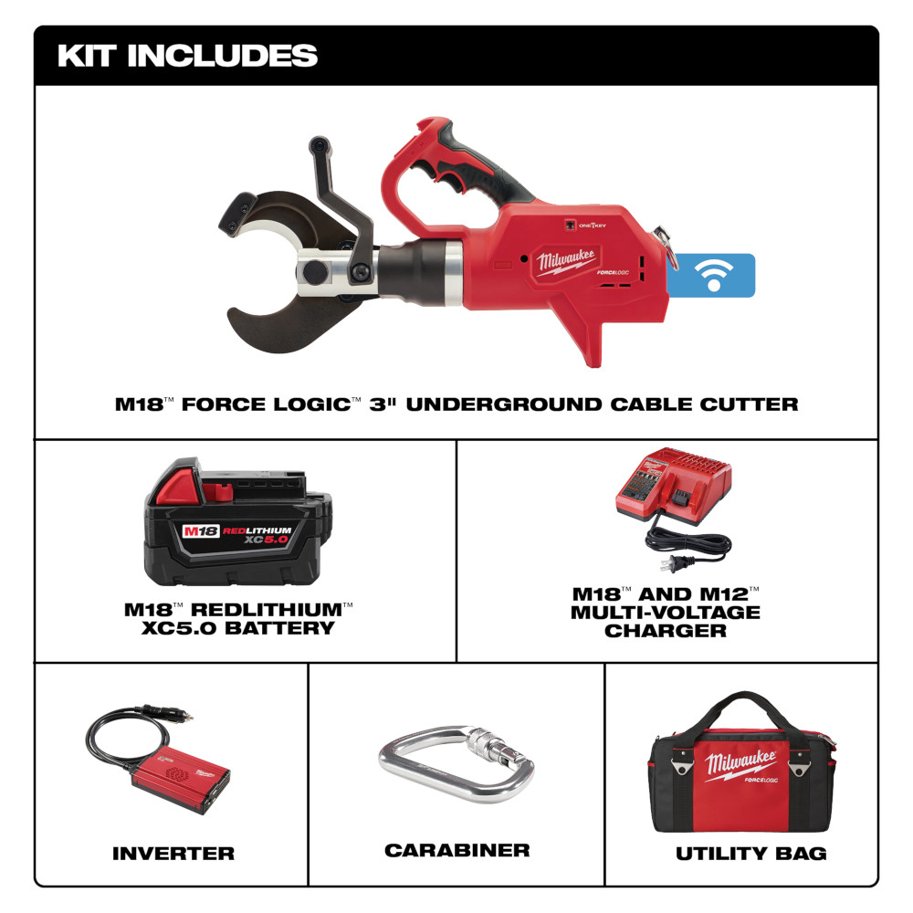 Milwaukee M18 FORCE LOGIC 3 Inch Underground Cable Cutter from GME Supply