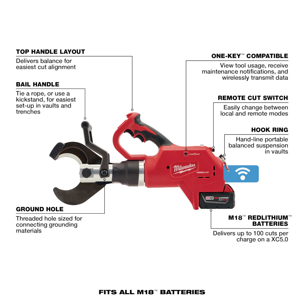 Milwaukee M18 FORCE LOGIC 3 Inch Underground Cable Cutter from GME Supply