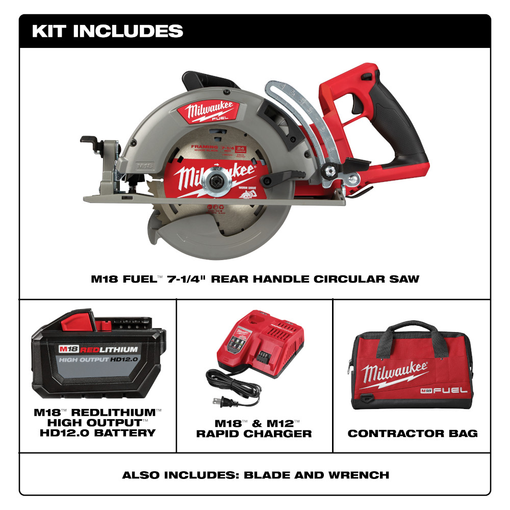 Milwaukee M18 FUEL 7-1/4 Inch Rear Handle Circular Saw Kit from GME Supply