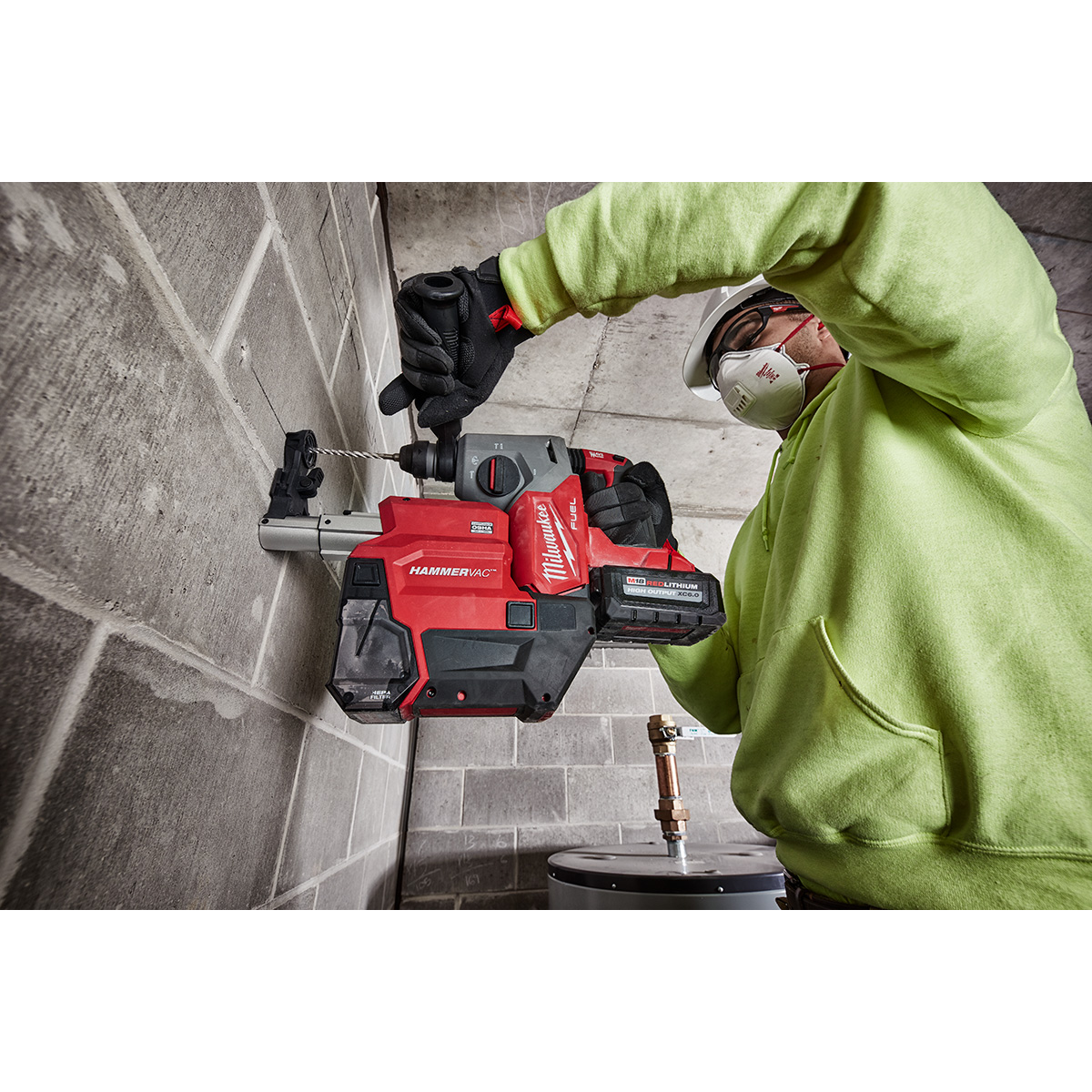 Milwaukee M18 FUEL 1 Inch SDS Plus Rotary Hammer with Dust Extractor Kit from GME Supply