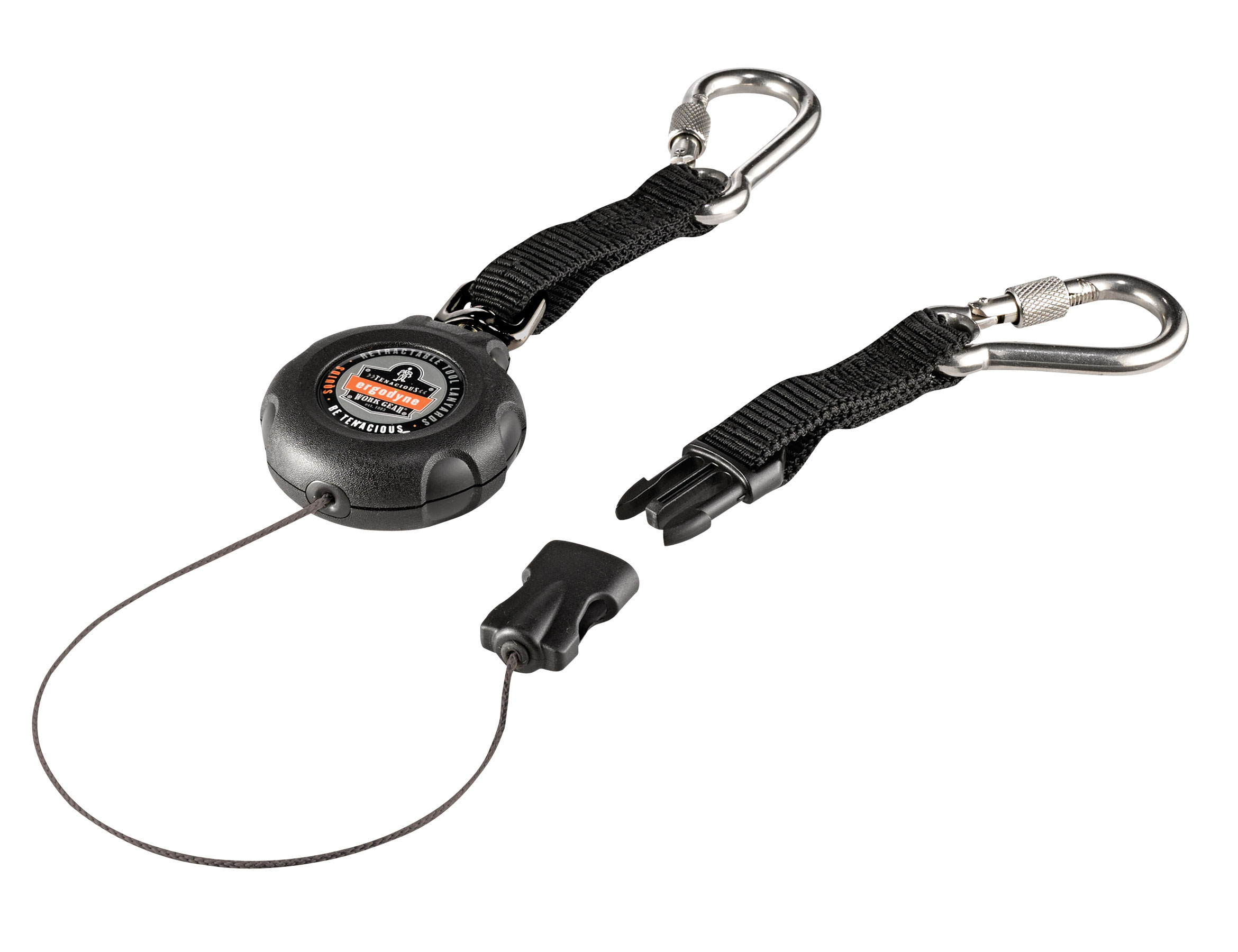 Ergodyne Squids 3000 Retractable Dual Stainless Steel Carabiner 1 lb Tool Lanyard from Columbia Safety