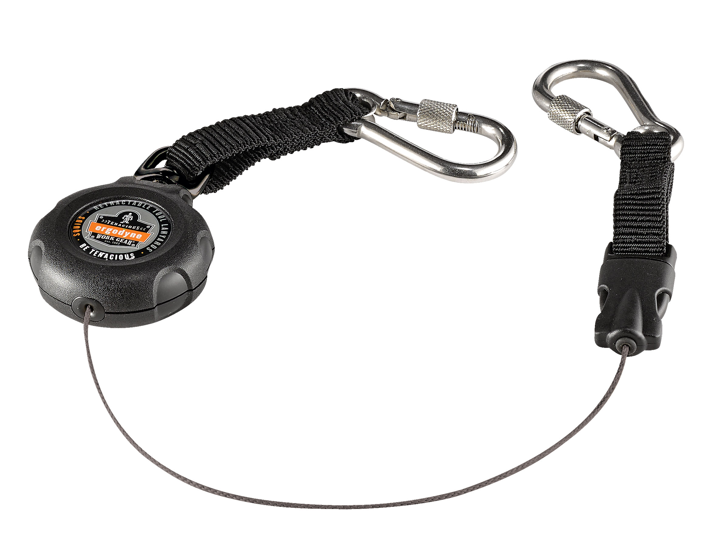 Ergodyne Squids 3000 Retractable Dual Stainless Steel Carabiner 1 lb Tool Lanyard from Columbia Safety