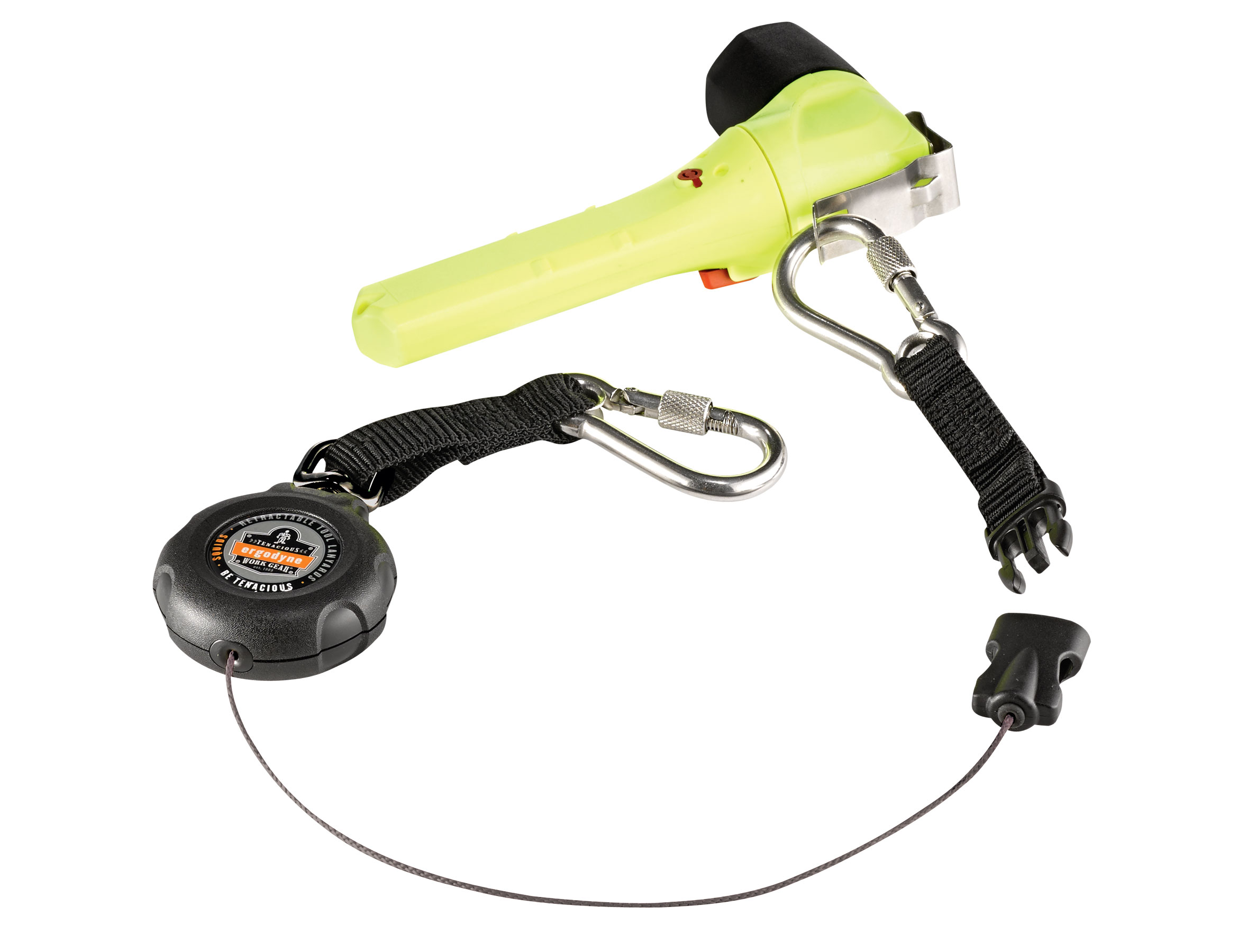 Ergodyne Squids 3000 Retractable Dual Stainless Steel Carabiner 1 lb Tool Lanyard from Columbia Safety