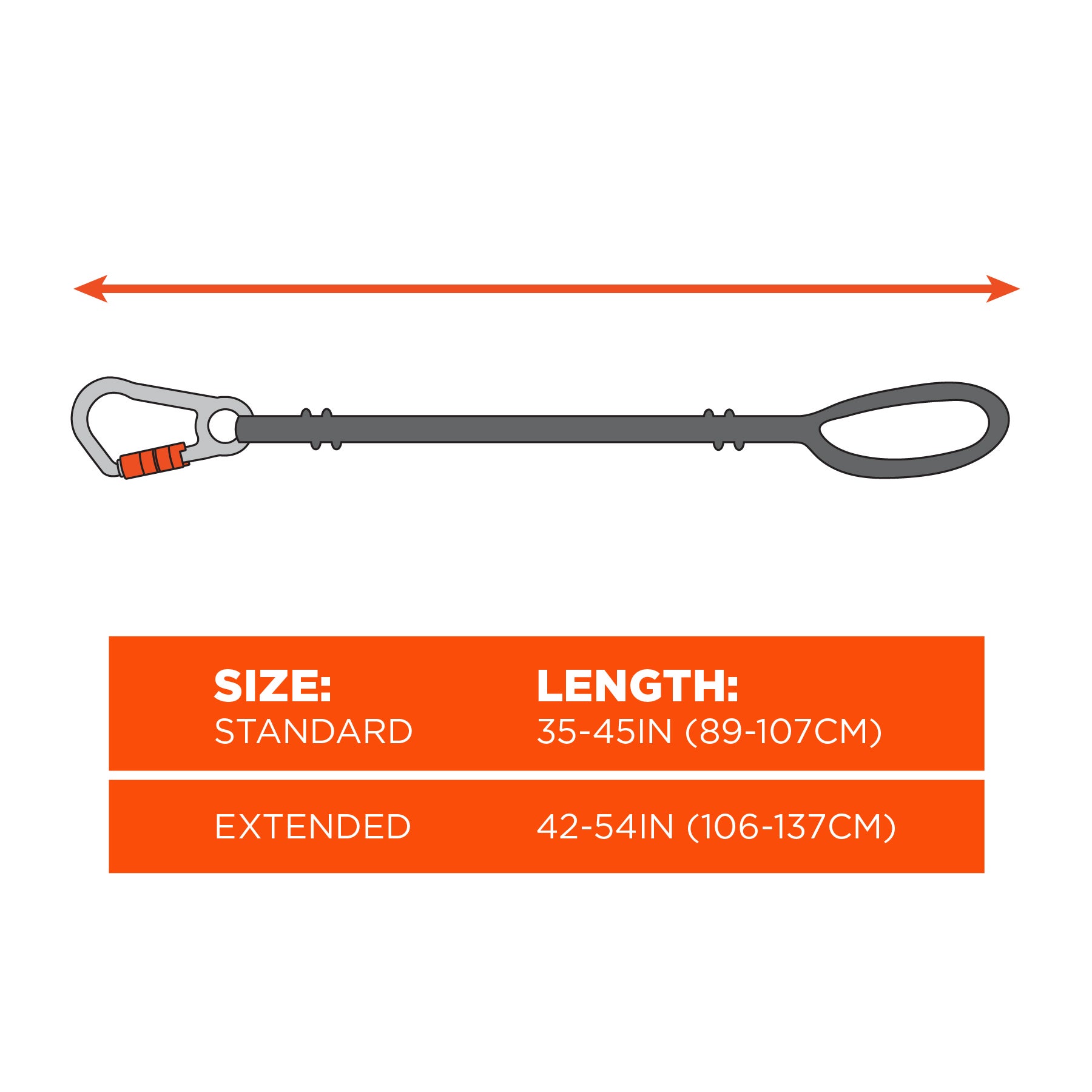 Ergodyne Squids 3100F Single Carabiner 10 lb Tool Lanyard from GME Supply