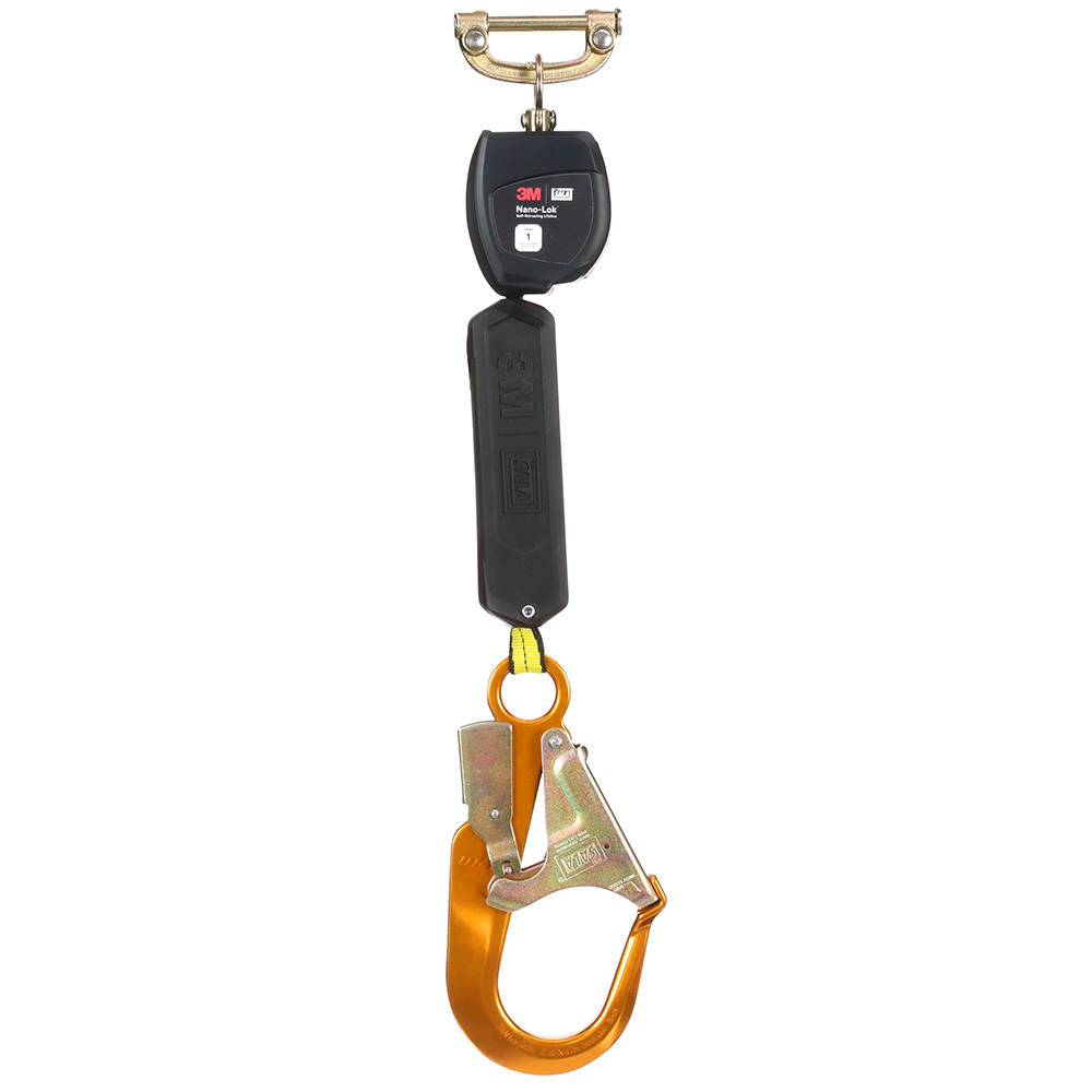 3M DBI-SALA Class 1 Direct Mount Nano-Lok Personal Self-Retracting Lifeline with Aluminum Rebar Hook from GME Supply