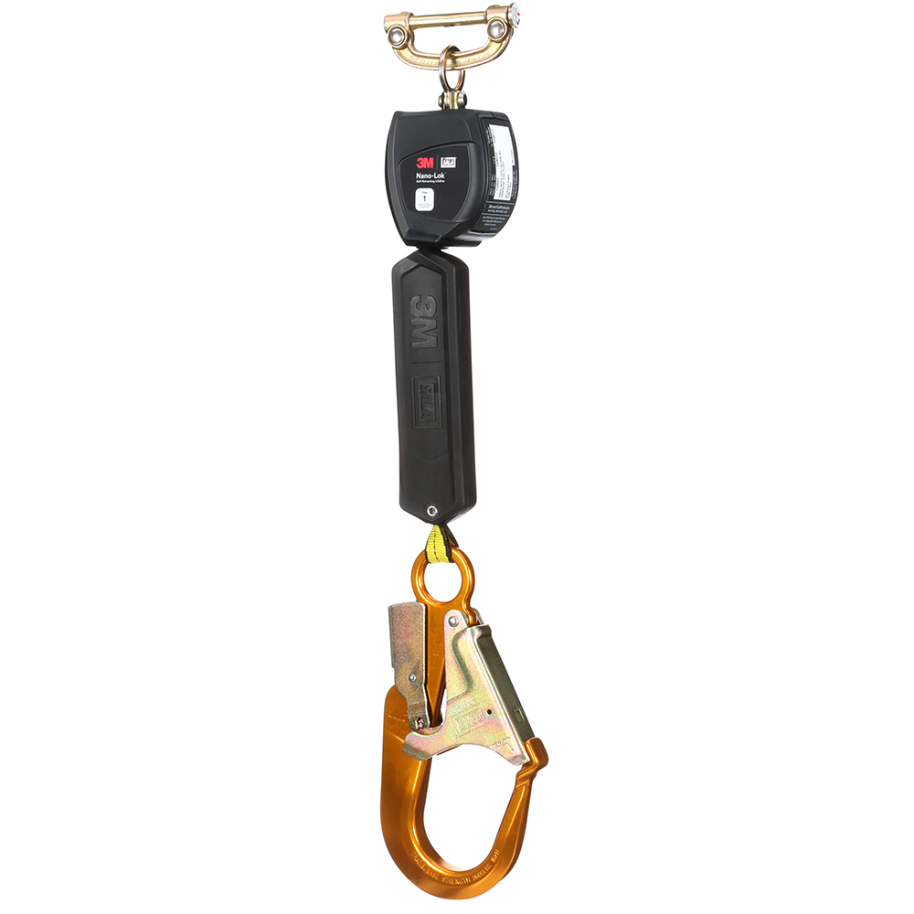 3M DBI-SALA Class 1 Direct Mount Nano-Lok Personal Self-Retracting Lifeline with Aluminum Rebar Hook from GME Supply