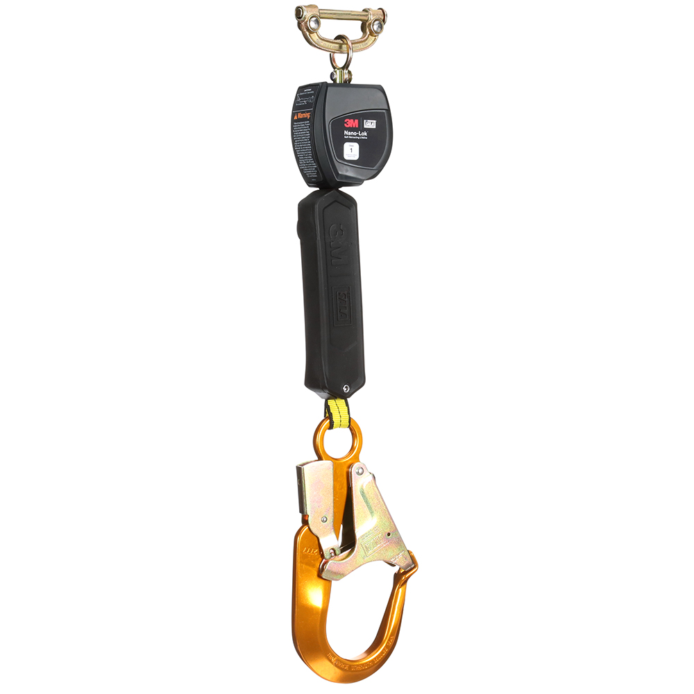 3M DBI-SALA Class 1 Direct Mount Nano-Lok Personal Self-Retracting Lifeline with Aluminum Rebar Hook from GME Supply