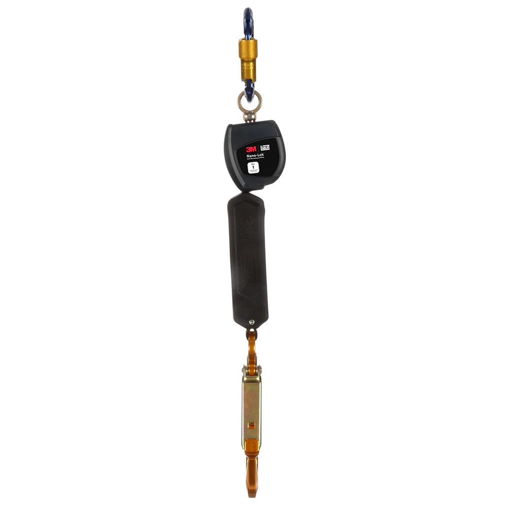 3M DBI-SALA Class 1 Overhead Mount with Anchor Hook Nano-Lok Personal Self-Retracting Lifeline with Aluminum Rebar Hook from GME Supply