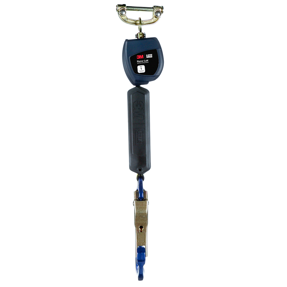 3M DBI-SALA Class 1 Direct Mount Nano-Lok Personal Self-Retracting Lifeline with Aluminum Rebar Hook from GME Supply