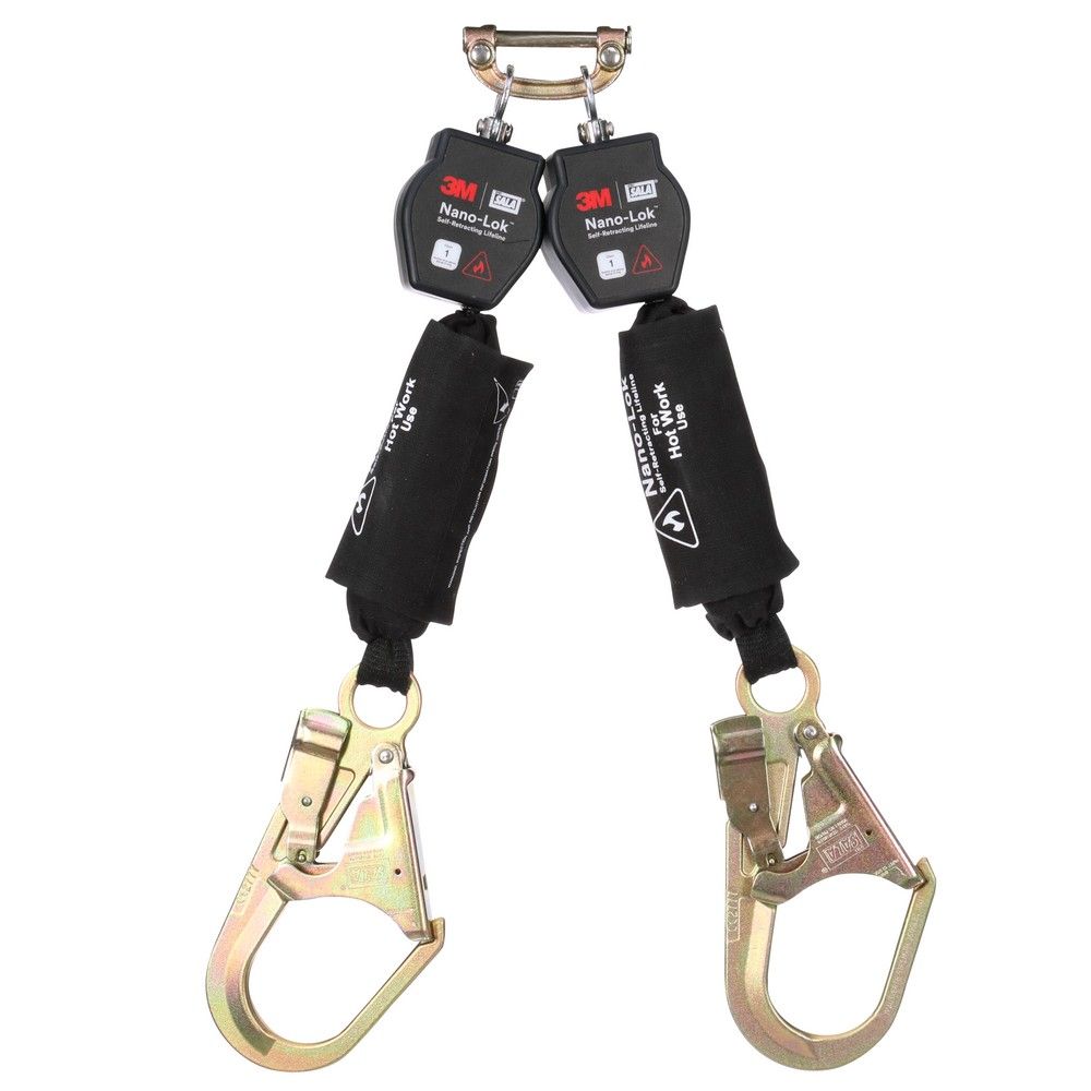 3M DBI-SALA Nano-Lok 6 ft. Twin-Leg Hot Work Web SRL, Harness Quick Connect & Steel Rebar Hooks from GME Supply