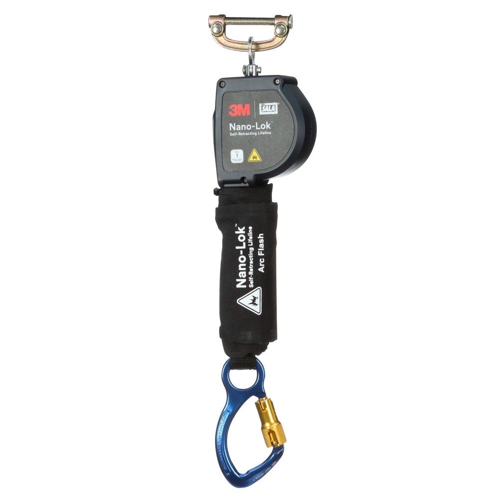 3M DBI-SALA Nano-Lok 8 ft. Arc Flash Web SRL, Harness Quick Connect & Steel Snap Hook Harness Quick Connect & Aluminum Carabiner from GME Supply