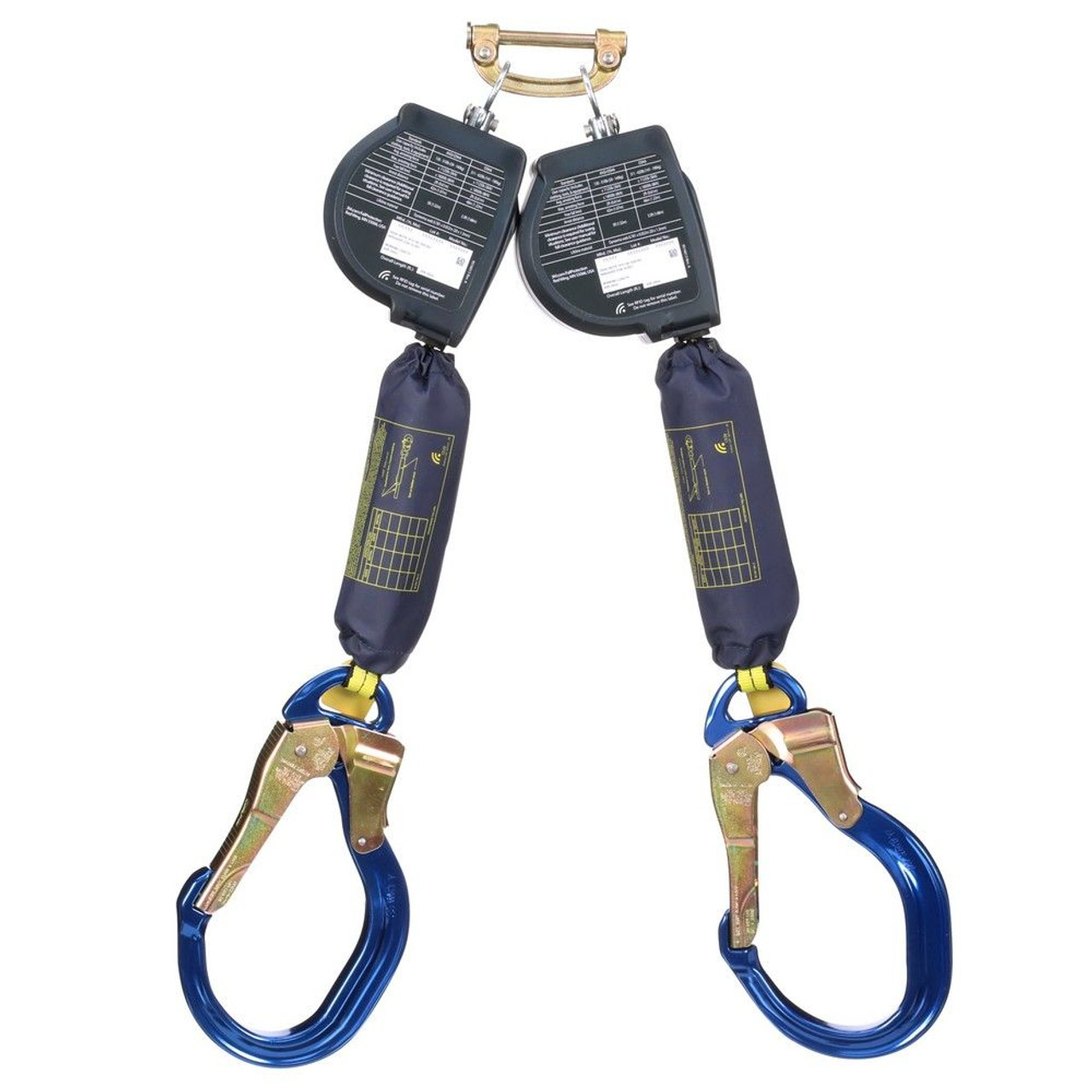 3M DBI Sala 3100612 Nano-Lok XL 9 ft. Twin-Leg, Web Self-Retracting Lifeline with Quick Connect & Aluminum Rebar Lock Hooks from GME Supply