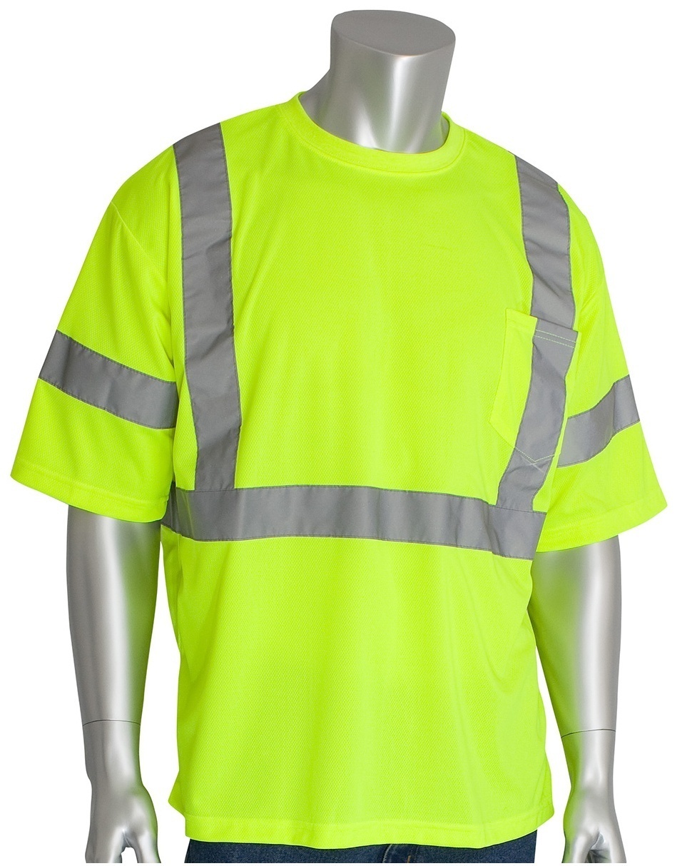 PIP ANSI Type R Class 3 CSA Z96 X-Back Short Sleeve Lime T-Shirt from GME Supply