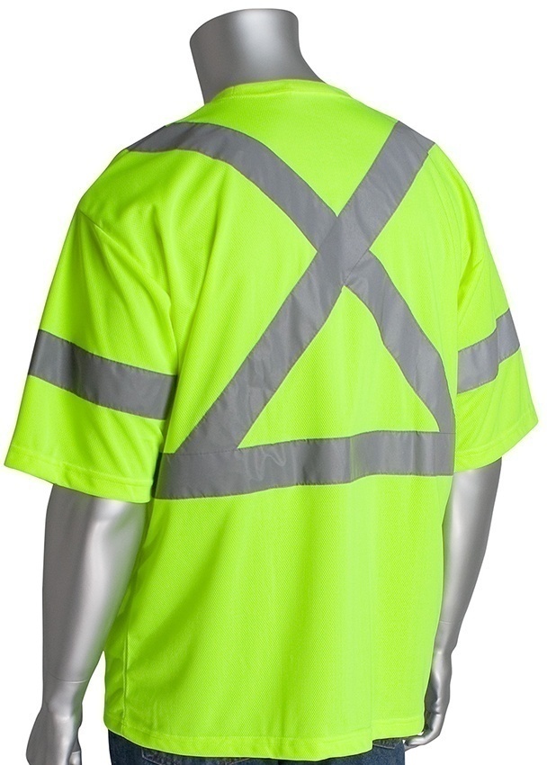 PIP ANSI Type R Class 3 CSA Z96 X-Back Short Sleeve Lime T-Shirt from GME Supply