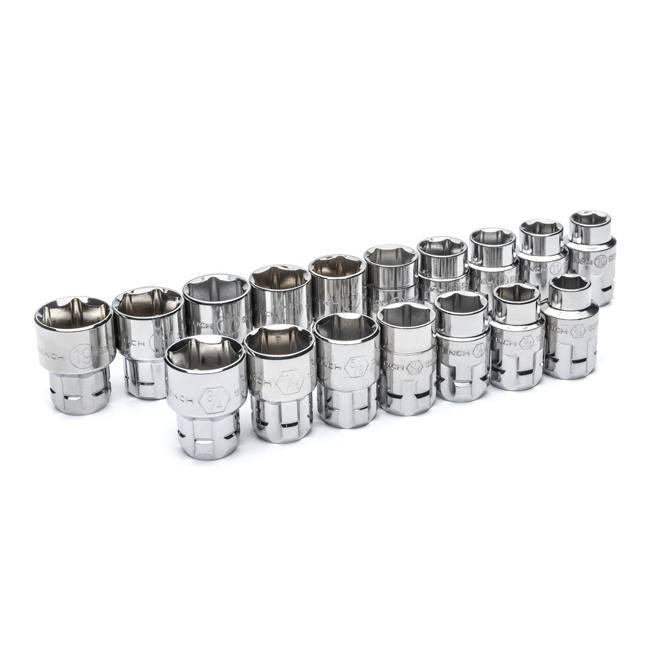 GearWrench 21 Piece 3/8 Inch Drive Pass-Thru SAE/Metric Tool Set from GME Supply