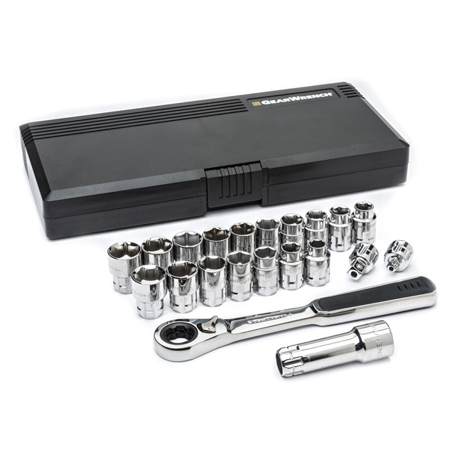 GearWrench 21 Piece 3/8 Inch Drive Pass-Thru SAE/Metric Tool Set from GME Supply