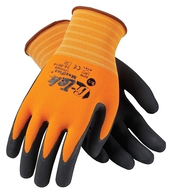 MaxiFlex Ultimate 34-8014 Hi-Vis Nitrile Coated Nylon Gloves from GME Supply