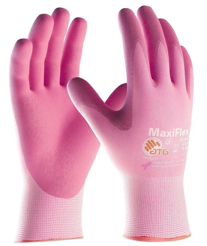 MaxiFlex Active 34-8264 Nylon Gloves with Nitrile Grip from GME Supply