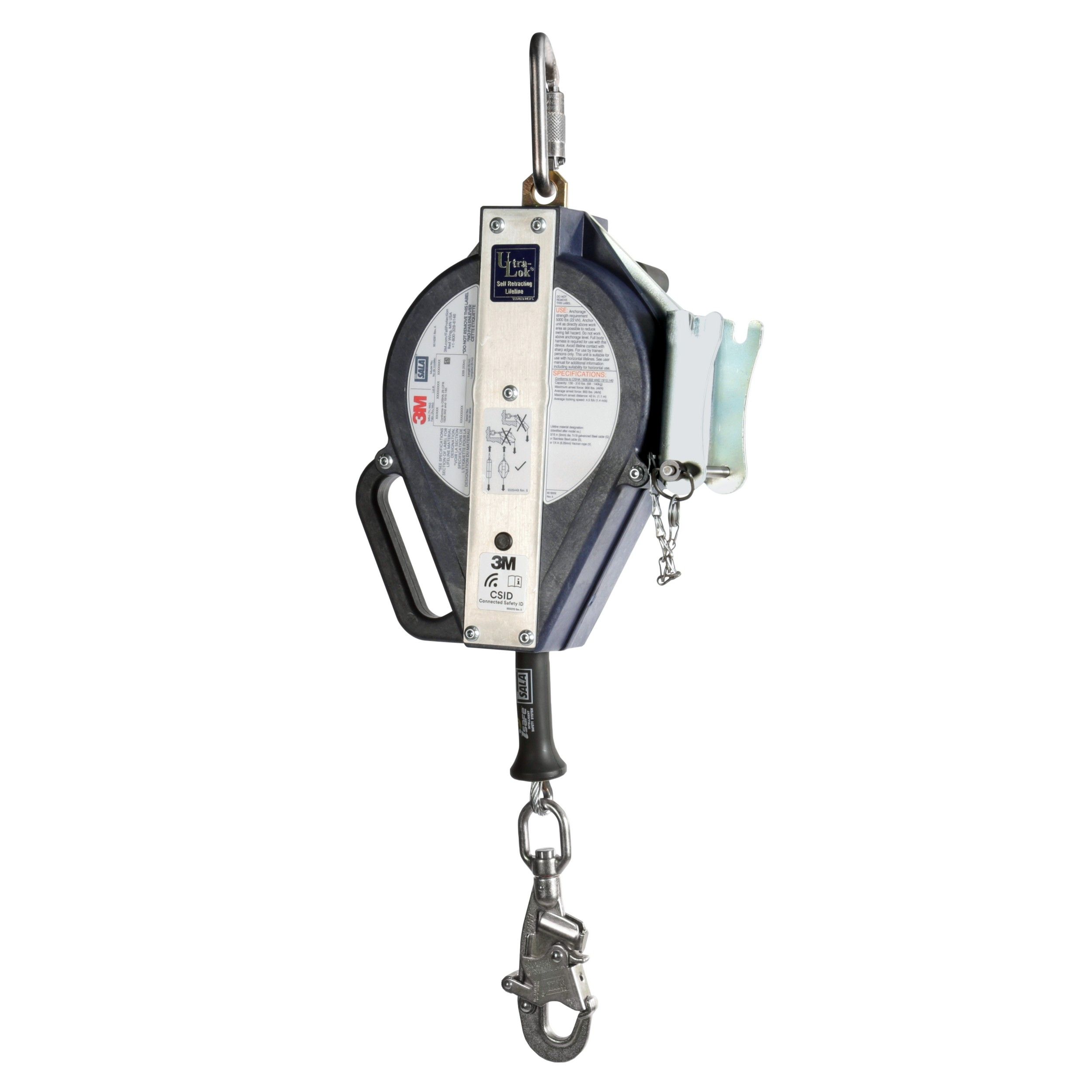3M DBI-SALA Ultra-Lok 50 ft 3-Way Retrieval Stainless Cable SRL & Bracket from Columbia Safety