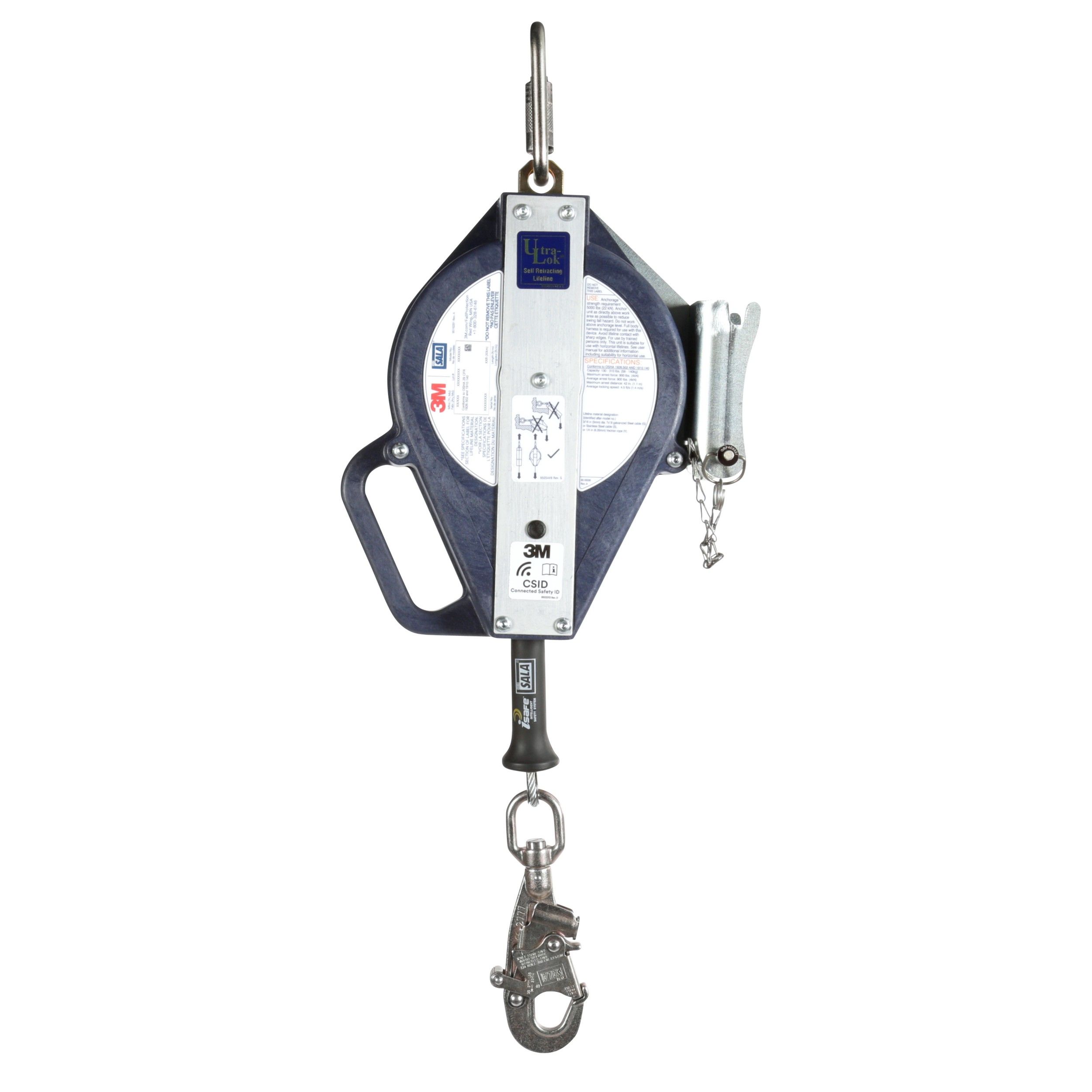 3M DBI-SALA Ultra-Lok 50 ft 3-Way Retrieval Stainless Cable SRL & Bracket from Columbia Safety