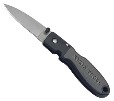 Klein Tools Lightweight 2-3/8 Inch Lockback Knife with Drop-Point Blade from GME Supply