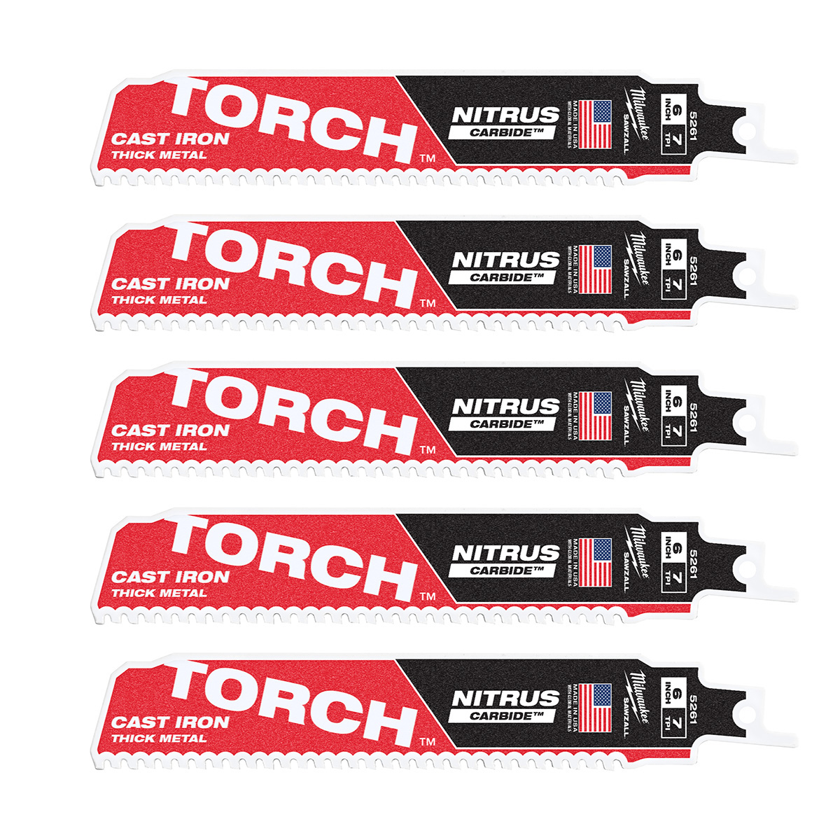 Milwaukee 7 TPI Torch Nitrus Carbide SAWZALL Blade for Cast Iron from Columbia Safety