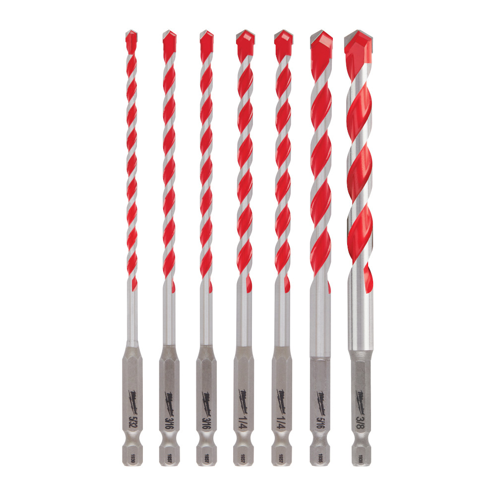 Milwaukee SHOCKWAVE Carbide Hammer Drill Bit Kit - 7 Piece from GME Supply