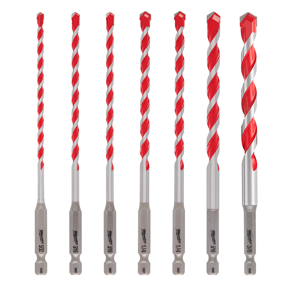Milwaukee SHOCKWAVE Carbide Hammer Drill Bit Kit - 7 Piece from GME Supply