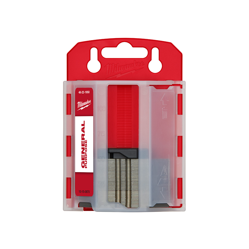 Milwaukee General Purpose Utility Blades with Dispenser (50 Pack) from GME Supply