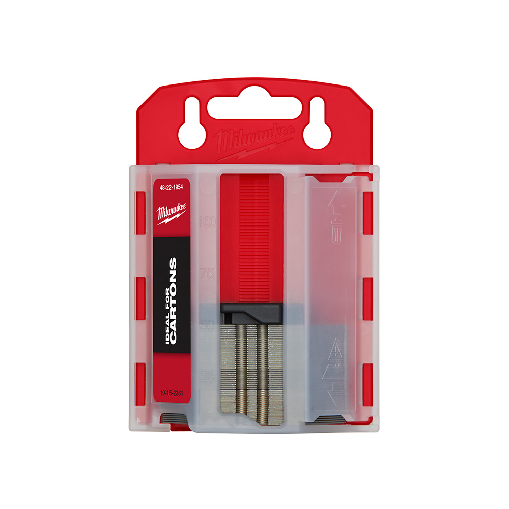 Milwaukee Carton Utility Knife Blades with Dispenser (50 Pack) from GME Supply