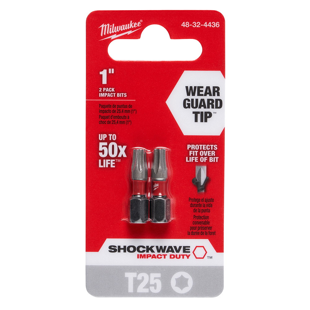 Milwaukee SHOCKWAVE Insert Bit Torx T25 (2 Pack) from Columbia Safety