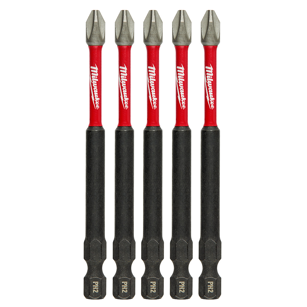 Milwaukee SHOCKWAVE 3-1/2 inch Power Bit Phillips #2 (5 Pack) from Columbia Safety