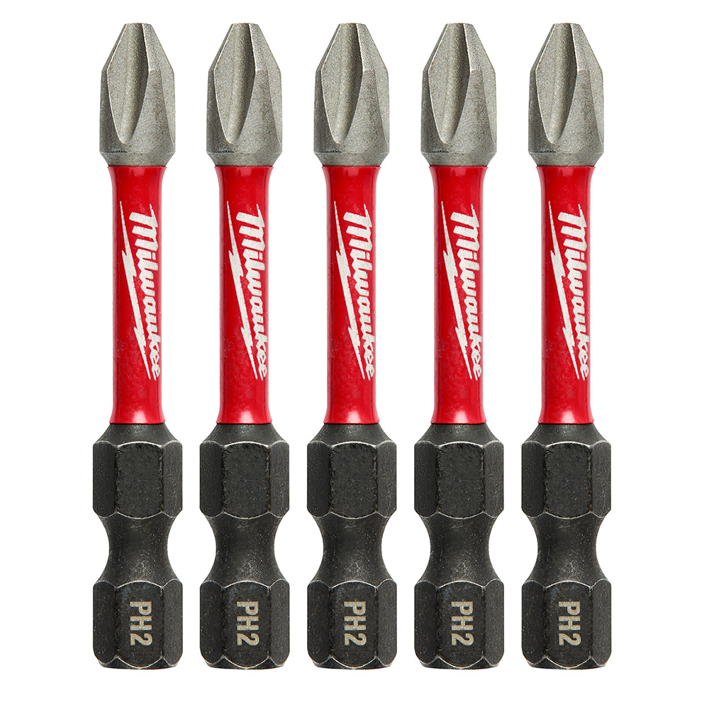 Milwaukee SHOCKWAVE 2 inch Power Bit #2 Phillips (5 Pack) from GME Supply