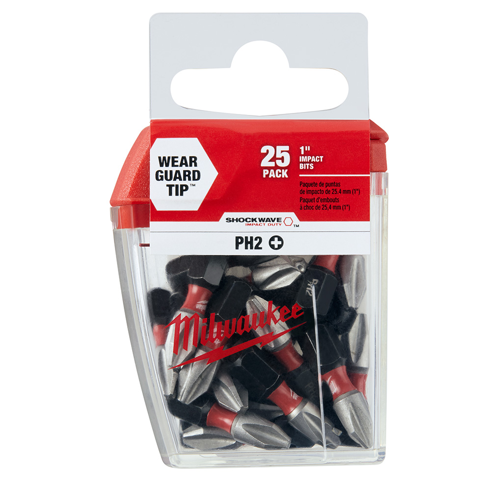 Milwaukee SHOCKWAVE Insert Bit Phillips #2 Contractor Pack (25 Pack) from GME Supply