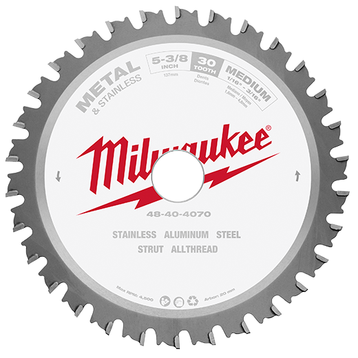 Milwaukee 5-3/8 inch 30 tooth Circular Saw Metal Cutting Blade from GME Supply