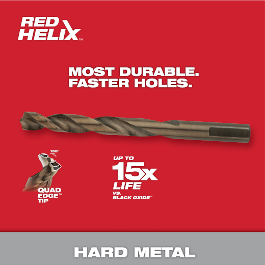 Milwaukee 3/16 Inch Cobalt Red Helix Drill Bit from GME Supply