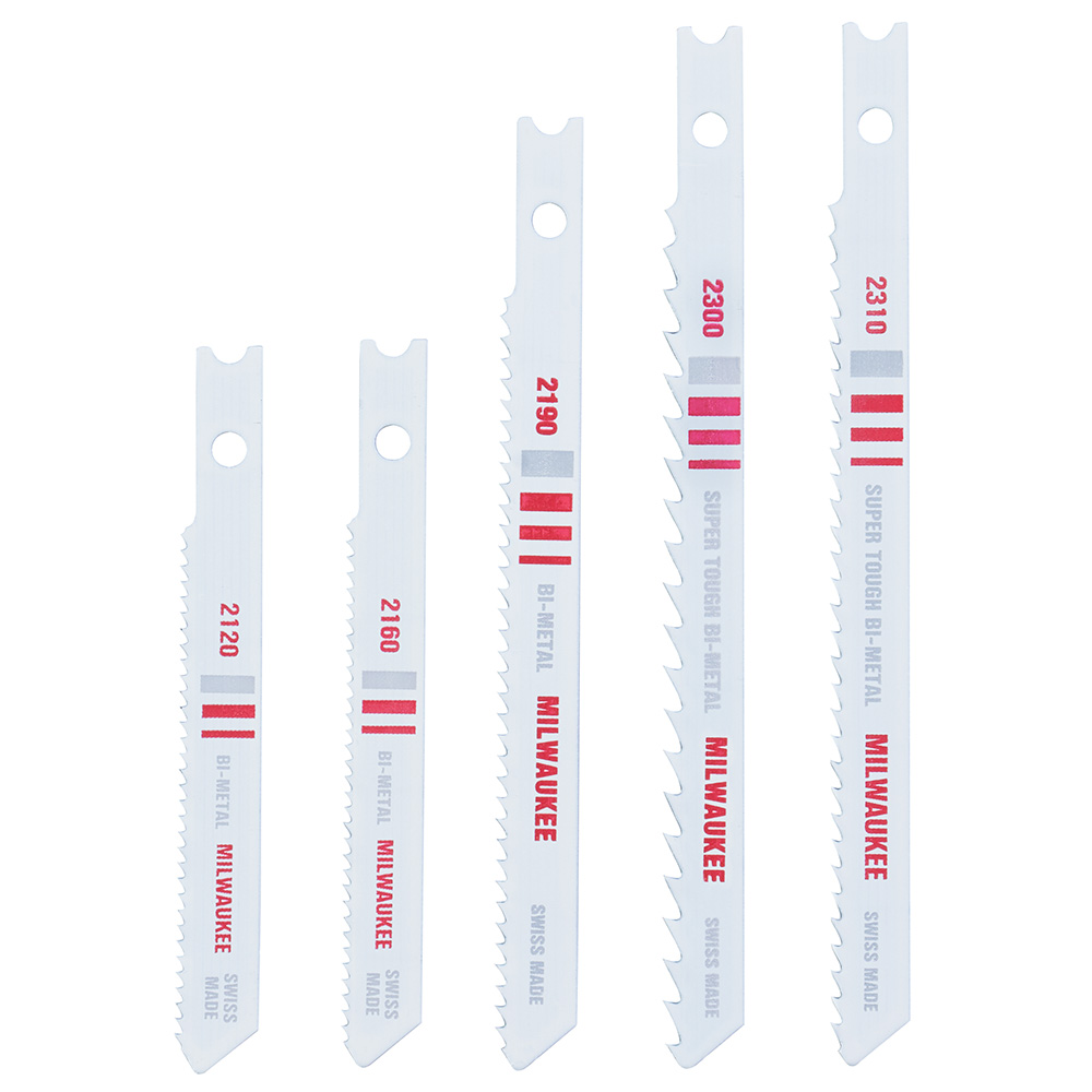 Milwaukee U-Shank 5 Piece Wood and Metal Assortment Jigsaw Blades from GME Supply