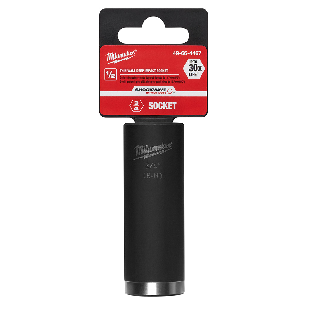 Milwaukee SHOCKWAVE Impact 1/2 Inch Deep Well Socket from GME Supply