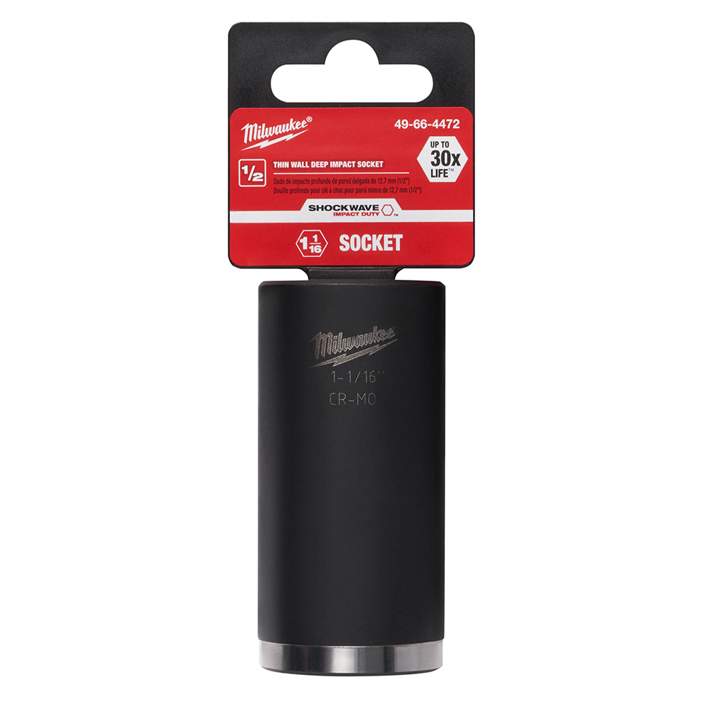 Milwaukee SHOCKWAVE Impact 1/2 Inch Deep Well Socket from GME Supply