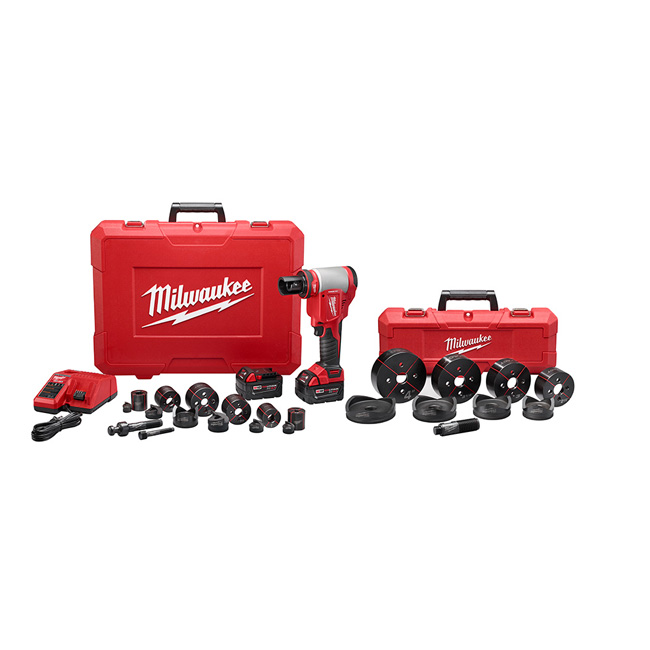 Milwaukee M18 FORCE LOGIC 10 Ton Knockout Tool Kit from GME Supply