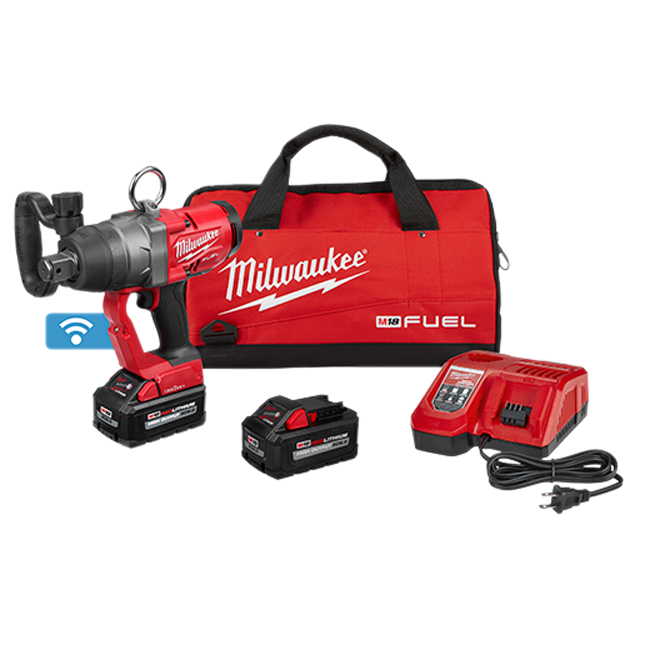 Milwaukee M18 FUEL 1 Inch High Torque Impact Wrench with One Key Two Battery Kit from GME Supply