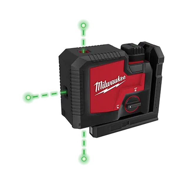 Milwaukee USB Rechargeable Green 3-Point Laser from GME Supply
