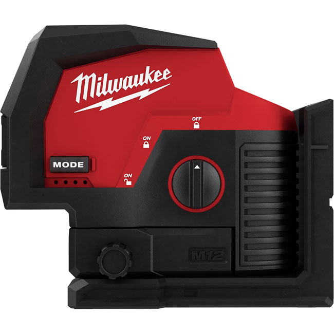 Milwaukee M12 Green Cross Line and Plumb Points Laser with Optional Kit from GME Supply
