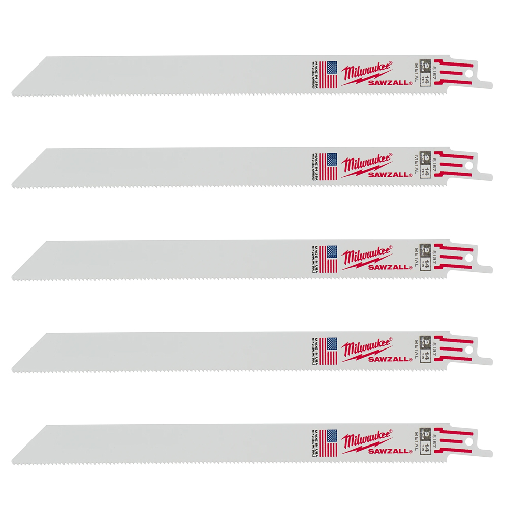 Milwaukee 14 TPI Thin Kerf Metal SAWZALL Blade (5 Pack) from GME Supply