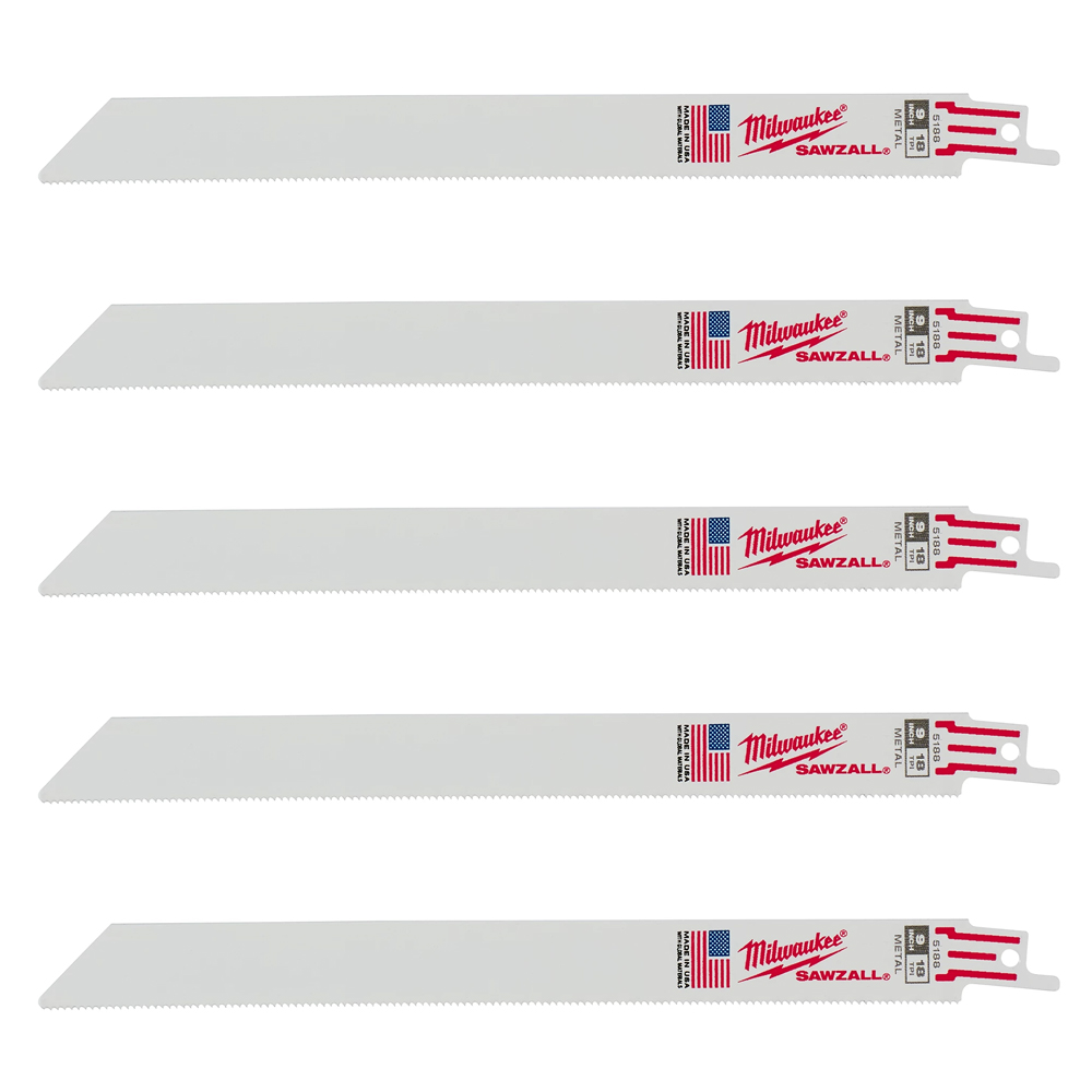 Milwaukee 18 TPI Torch SAWZALL Metal Demolition Blade (5 Pack) from GME Supply