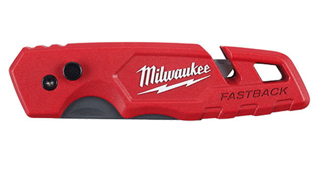 Milwaukee FASTBACK Folding Utility Knife with Blade Storage from GME Supply