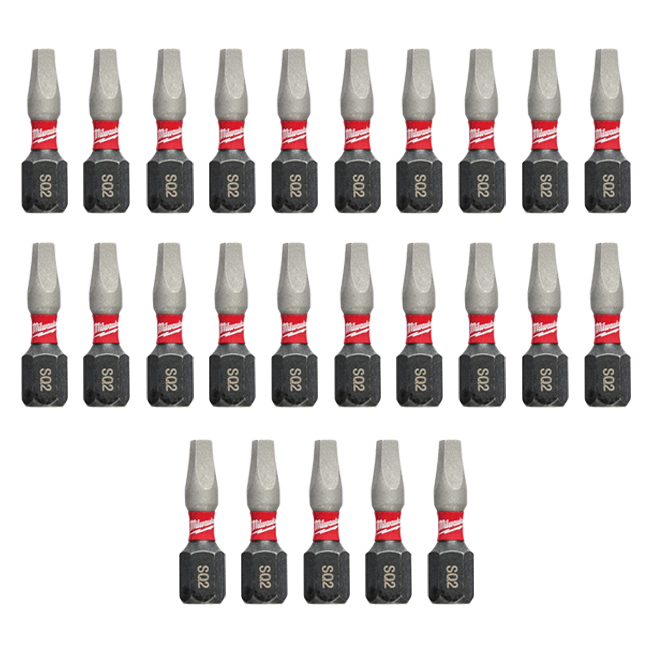 Milwaukee SHOCKWAVE Insert Bit Square Recess #2 (25 Pack) from GME Supply