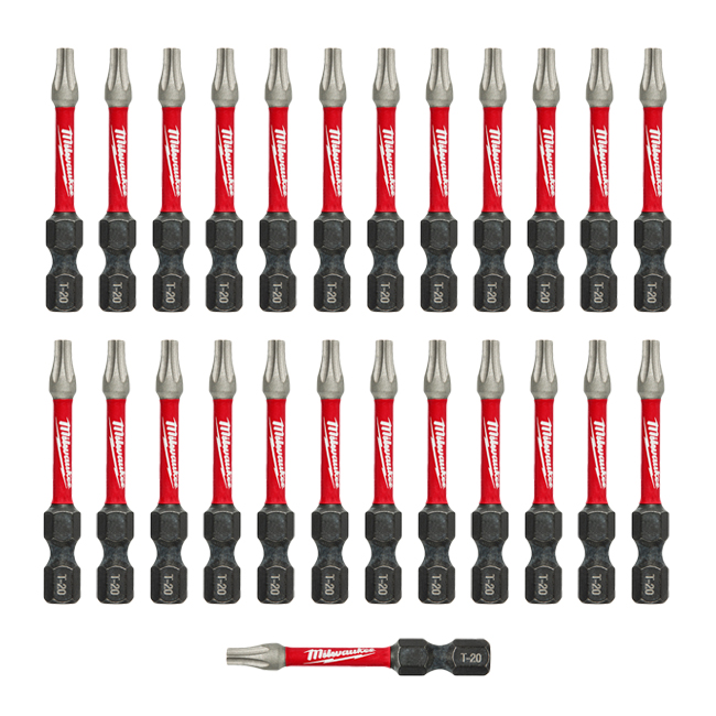 Milwaukee SHOCKWAVE Insert Bit 2 Inch Torx T20 (25 Pack) from Columbia Safety